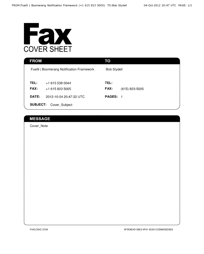 Faxing with FaxLogic | Boomerang Notification Framework