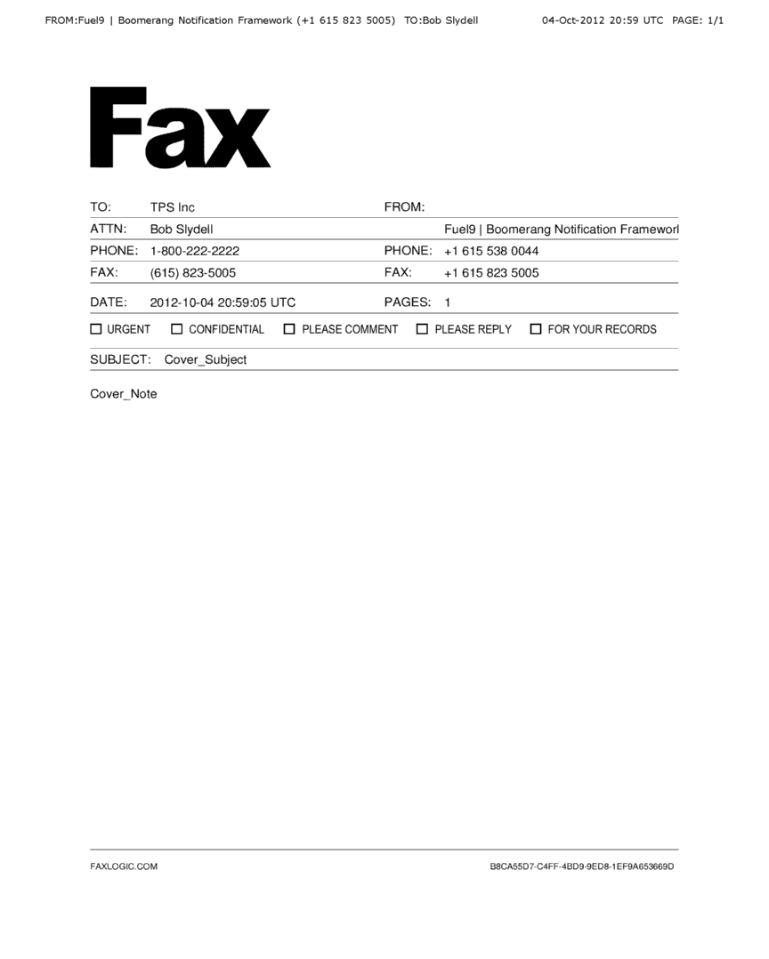 Faxing with FaxLogic | Boomerang Notification Framework
